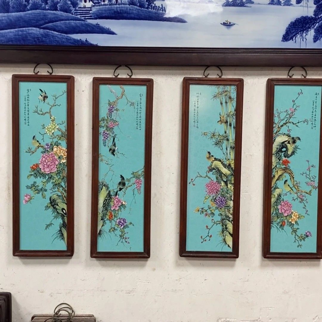 瓷片80*28*4景德镇瓷板画柴窑烧制