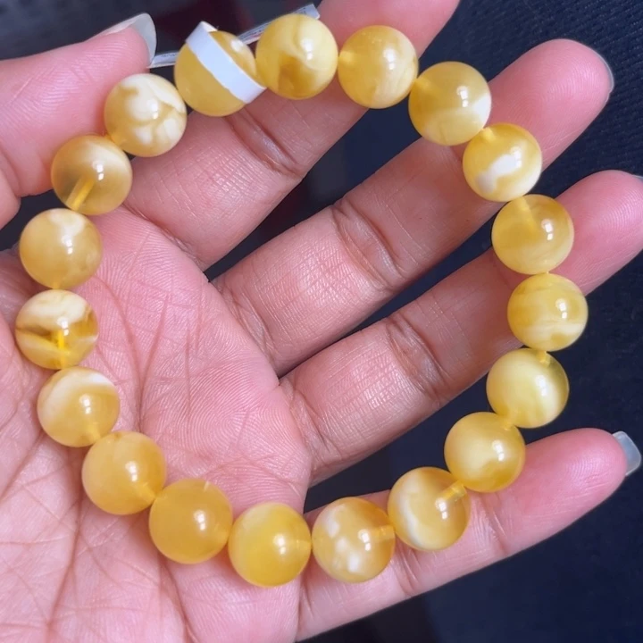 琥珀未镶嵌珠宝奇石M266号10+金瓷白妖花