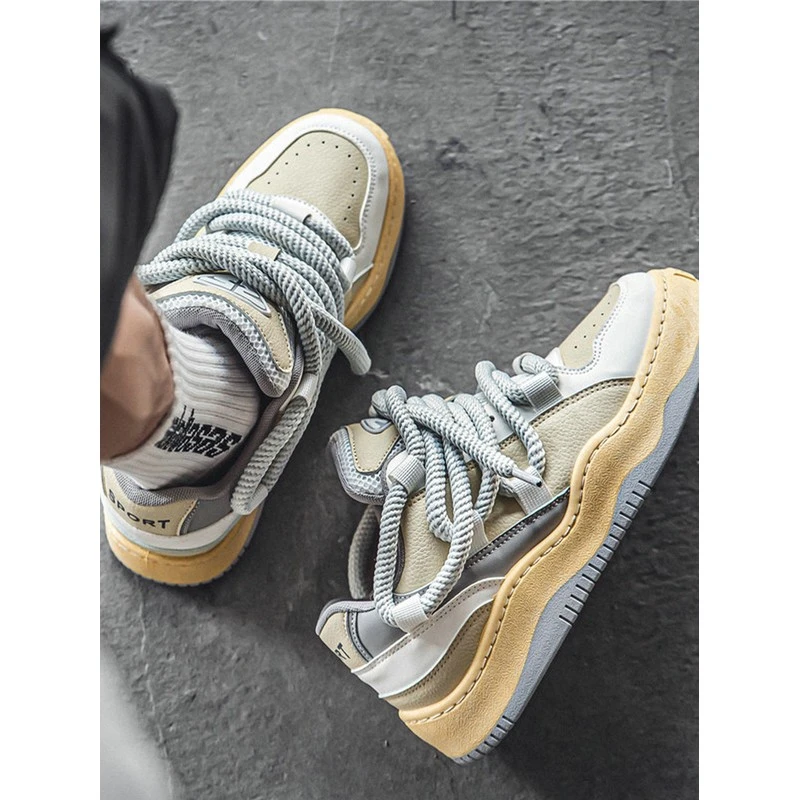 面包鞋男鞋百搭潮牌厚底休闲小众爆款新品潮鞋个性帅气国潮滑板鞋