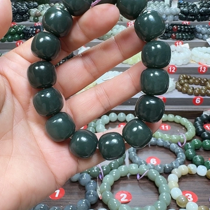 未镶嵌手链和田玉新疆且末蓝老型卡16