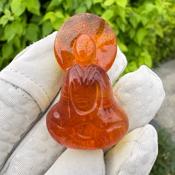 假一赔十，天然琥珀蜜蜡吊坠，留皮无相佛吊坠 号63 多样性发