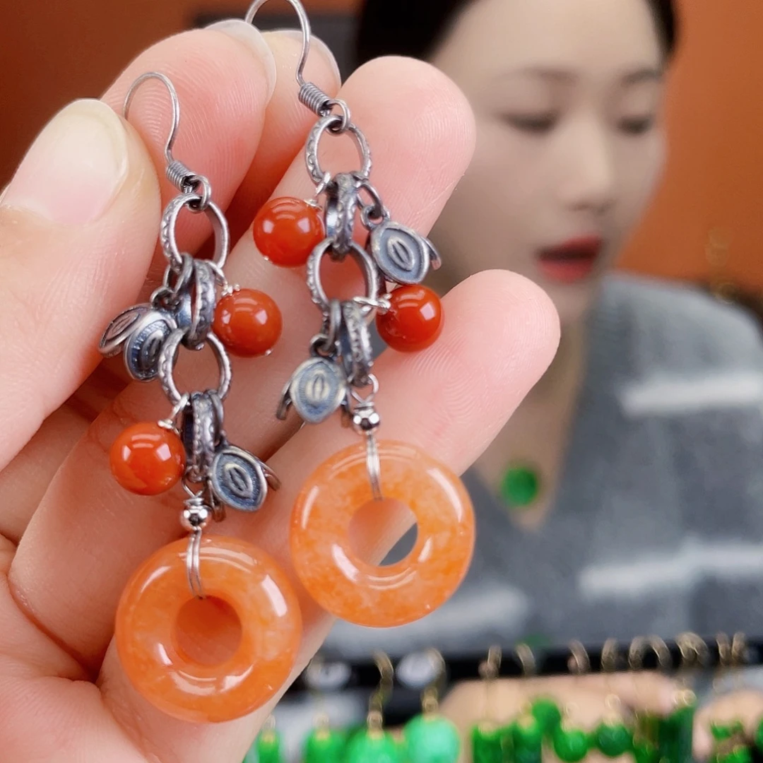 翡翠未镶嵌耳饰饰品