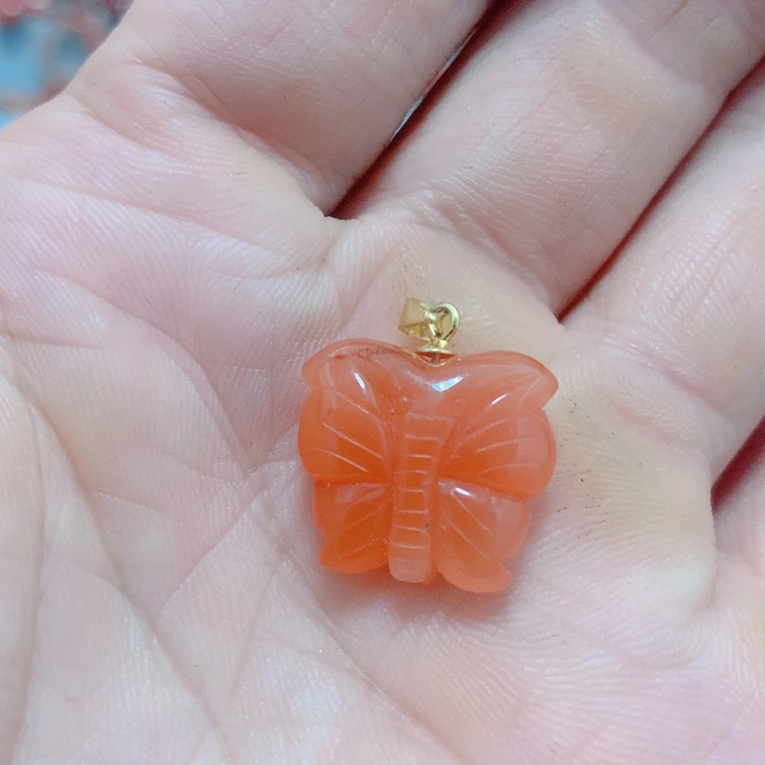 南红玛瑙银S925镶嵌吊坠(不含链)