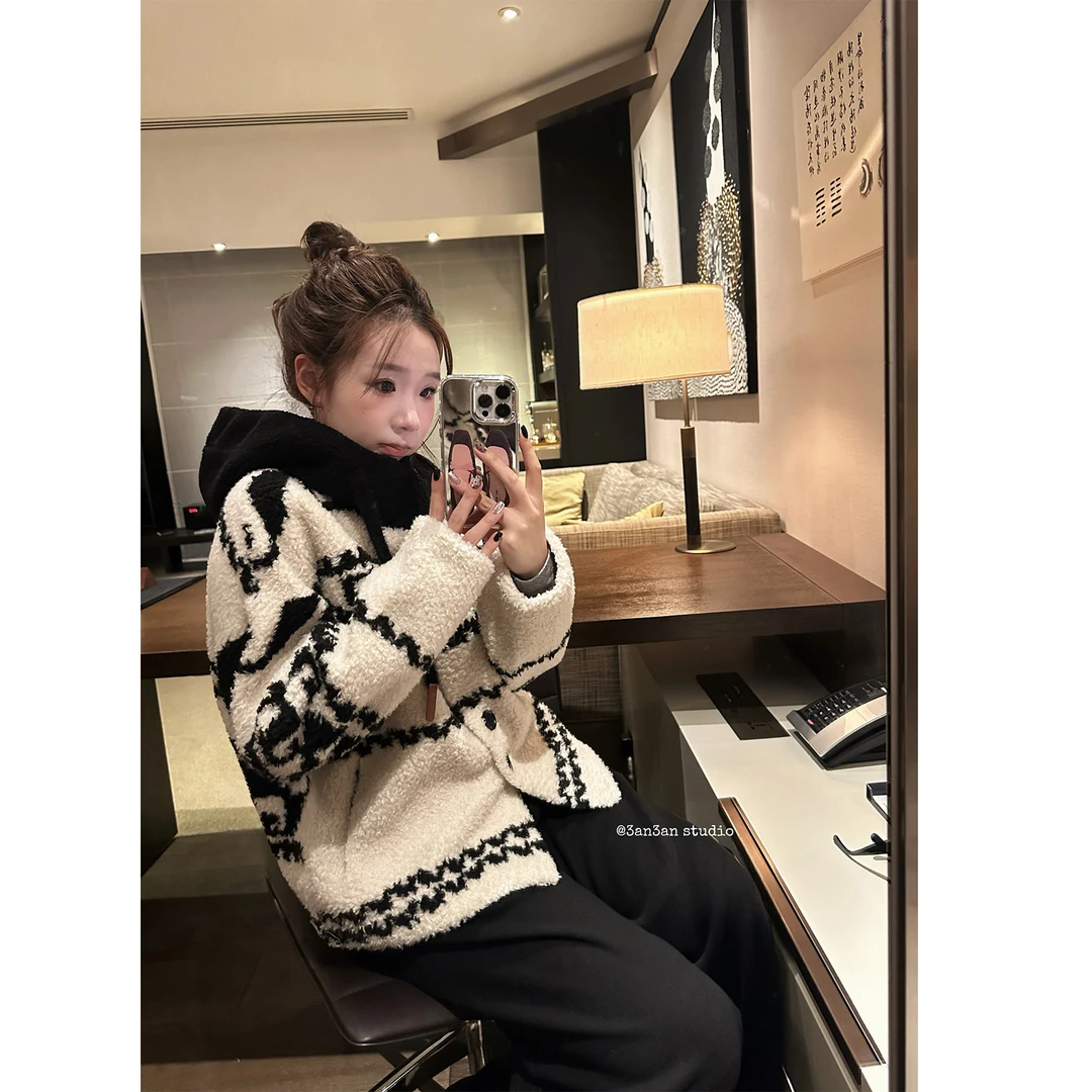 3AN3AN【日落大道】羊羔毛外套皮毛一体新款加厚外套3AN309