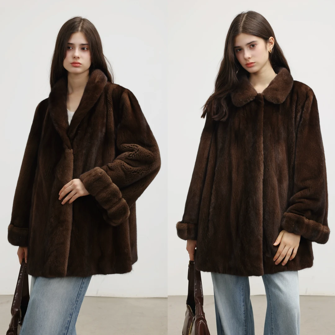 在逃公主，方领青果领整貂A版南瓜挽袖貂皮大衣洋气水貂皮草外套