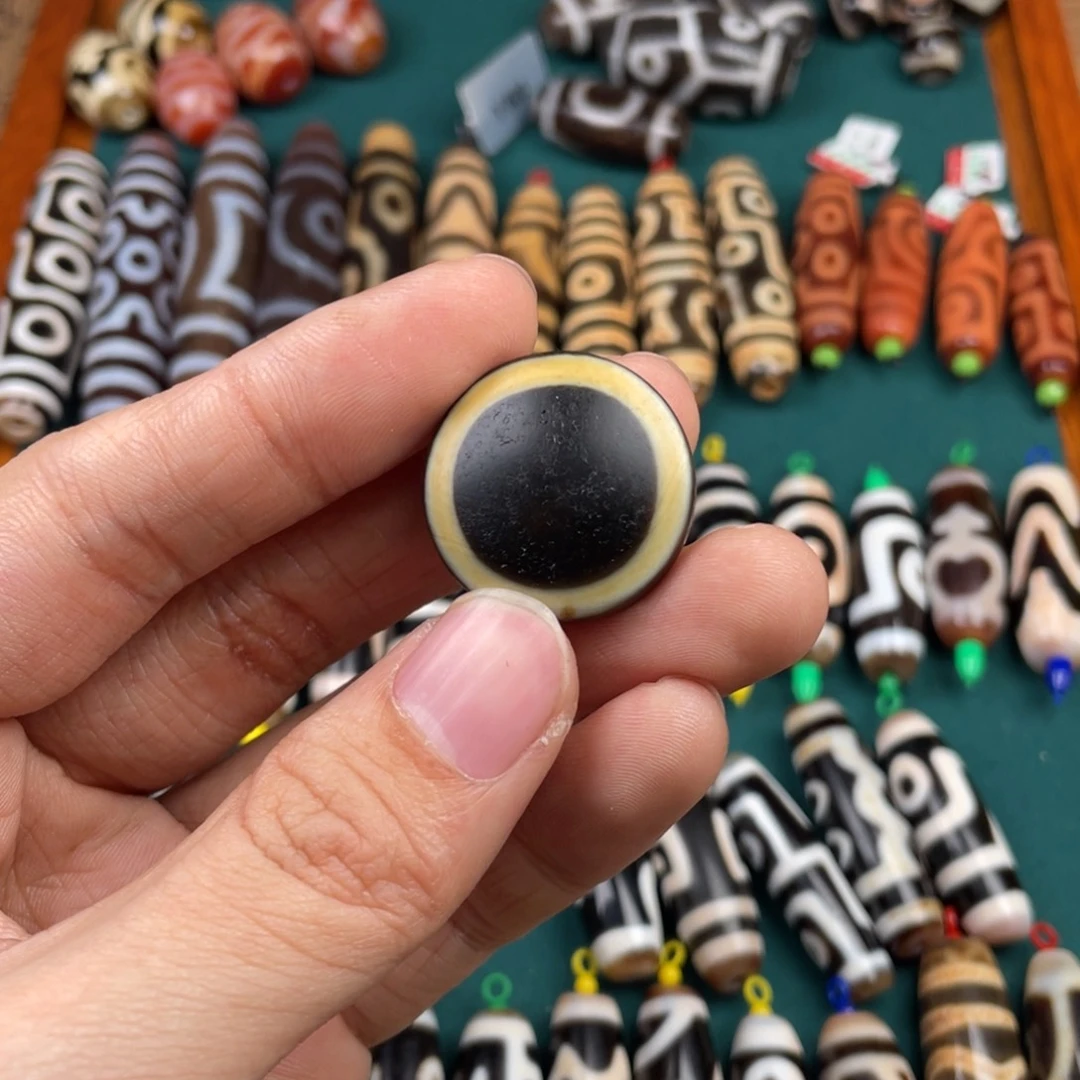 玛瑙/玉髓裸珠牙黄板眼