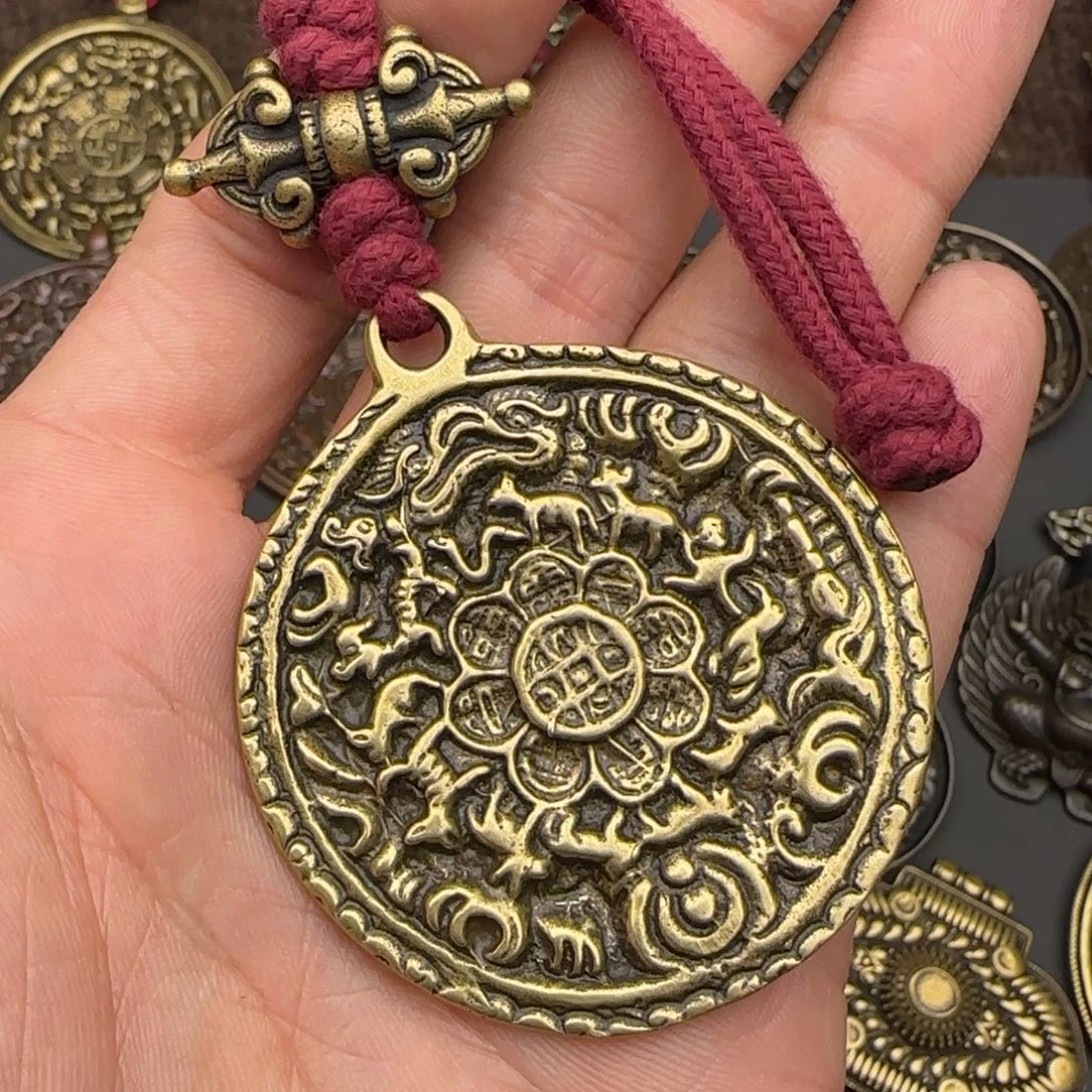 老铜九宫牌吊坠喜欢的来