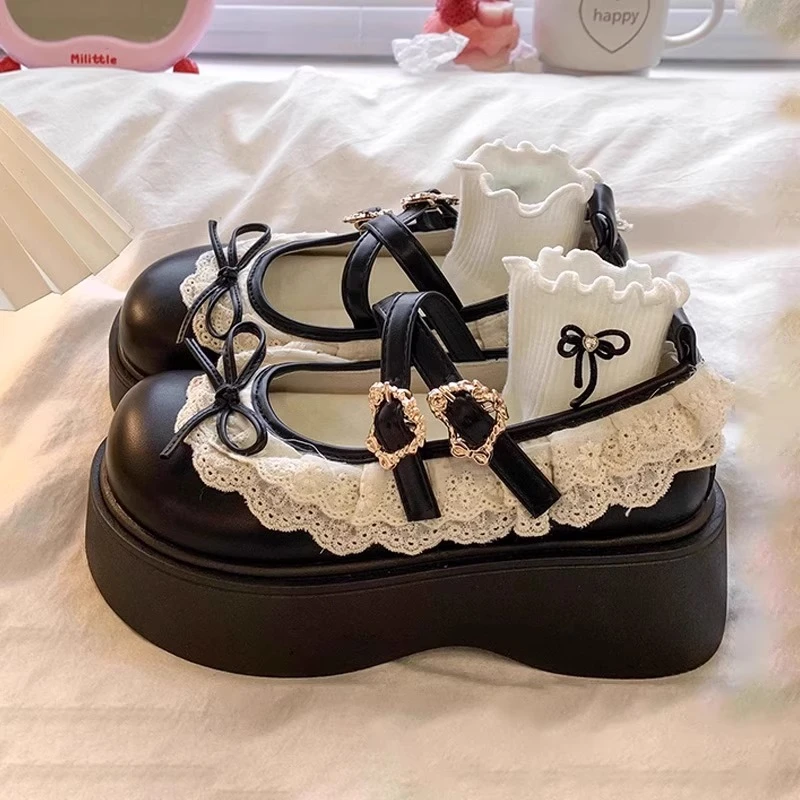 黑色女童皮鞋洛丽塔2025新款春秋四季儿童鞋子中大童公主表演单鞋