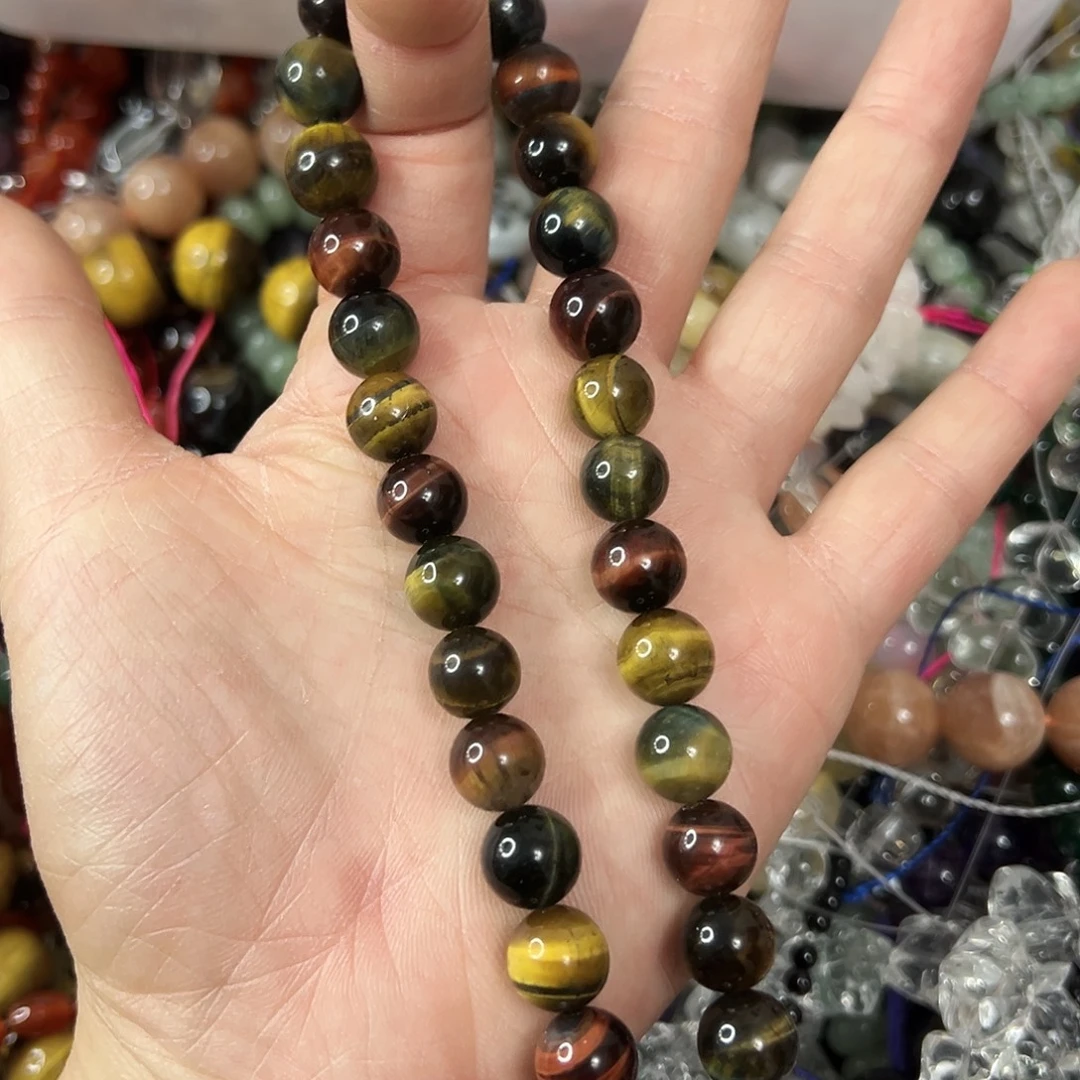 玛瑙/玉髓未镶嵌珠宝半成品，卡10彩虎眼一条