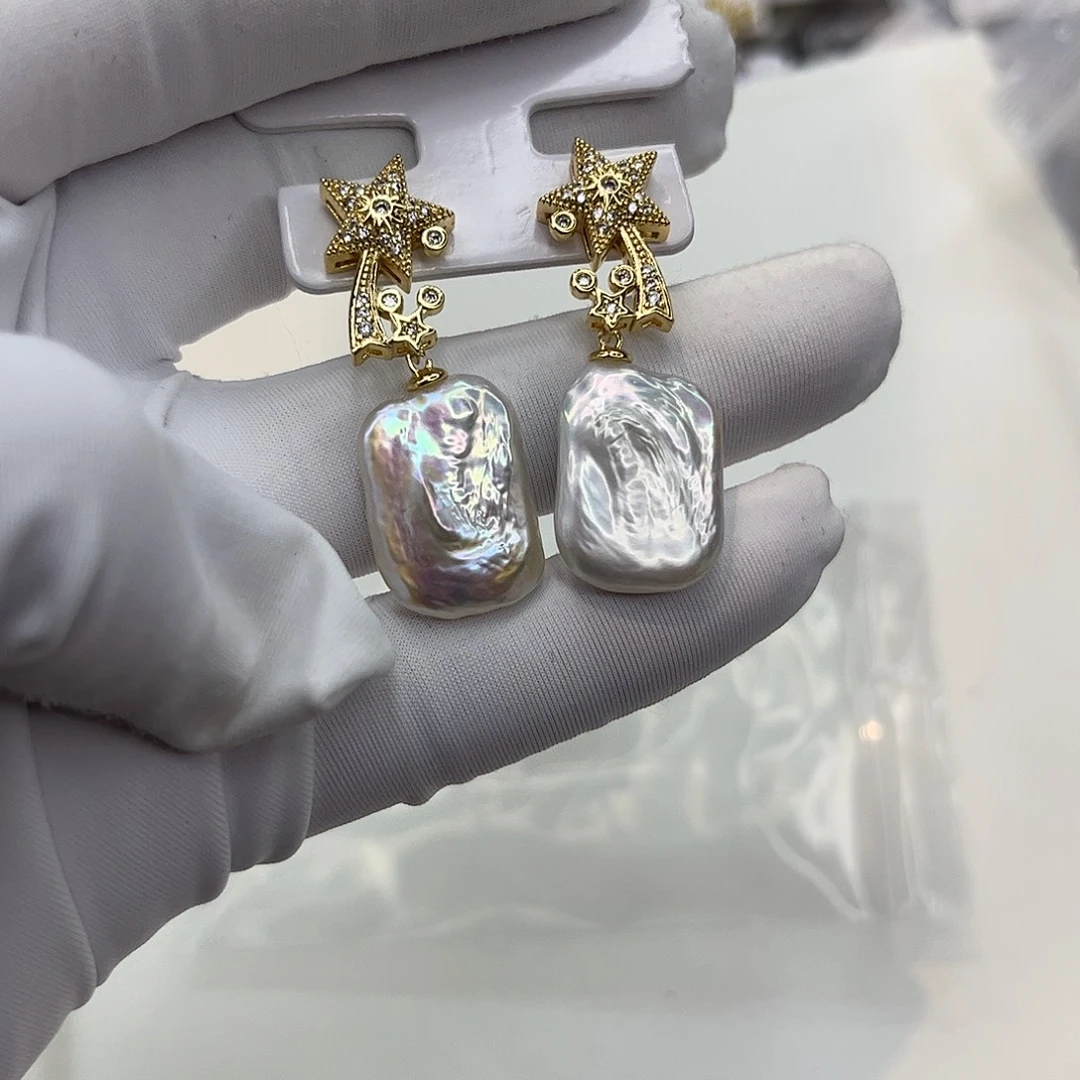 耳饰合金淡水珍珠