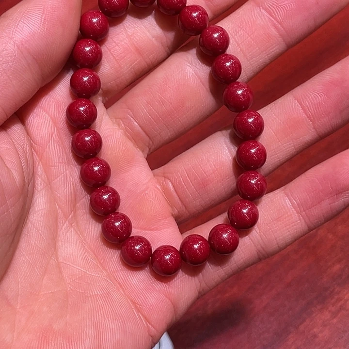 刘***山天然辰砂8毫米光珠