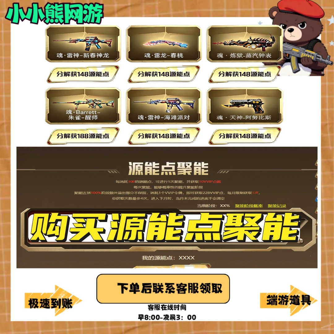 CF穿越火线换购活动聚能点源能点VVIP点数 分解源武器兑换英雄级