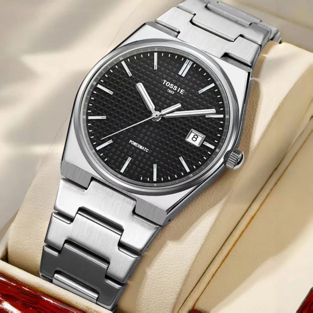 T超级玩家黑面钢带-全自动机械表夜光防水日历镂空腕表男士手表