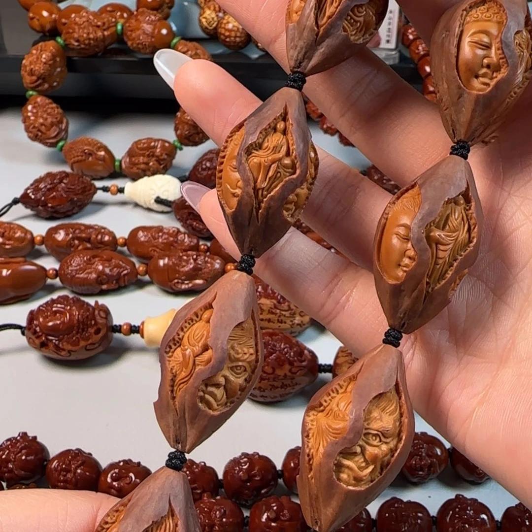 手串橄榄核紫皮无相佛魔手持
