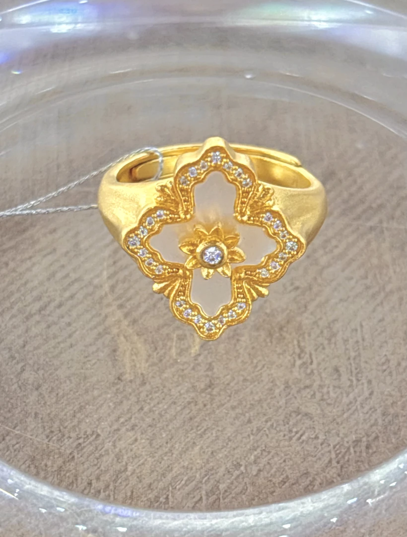 1A足金布家活口戒指7.49g