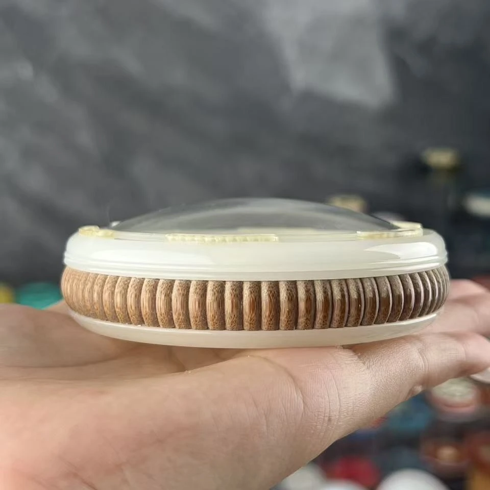 新款老竹雕刻南瓜型大黄蛉万体9公分牛角窗 沪工师傅杨连平出品