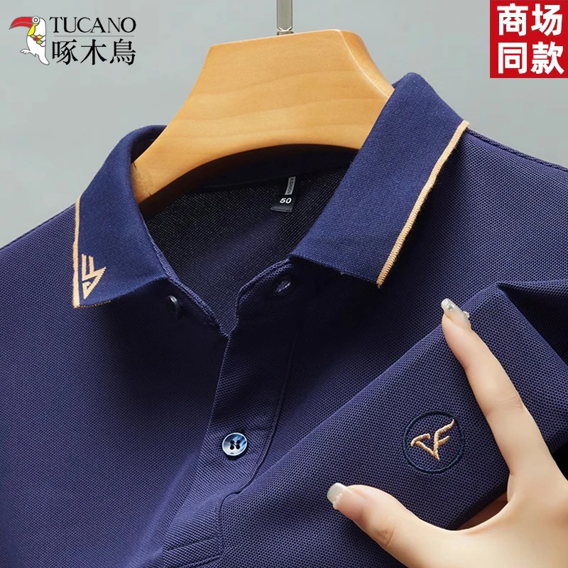 TUCANO/啄木鳥POLO衫男款春季长袖T恤高档翻领刺绣男士商务休闲