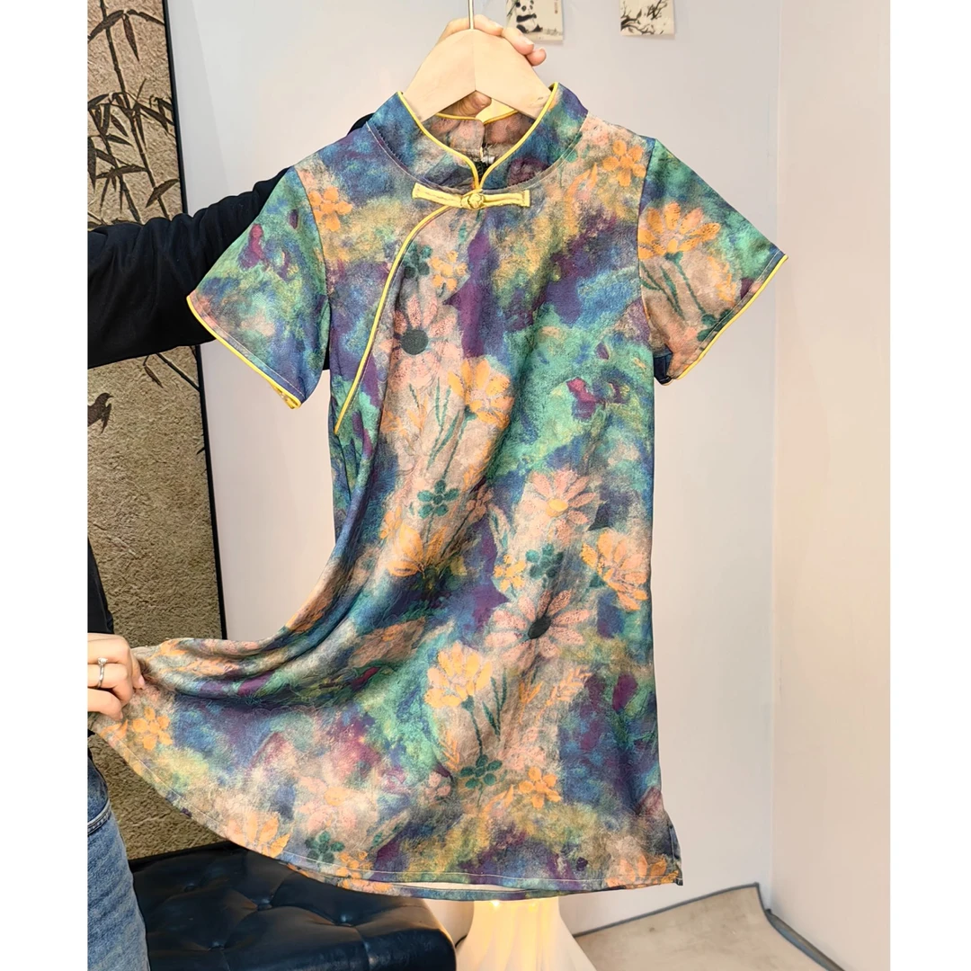 【莫奈花园】女童旗袍新中式国风连衣裙洋气显瘦气质复古中长款裙子