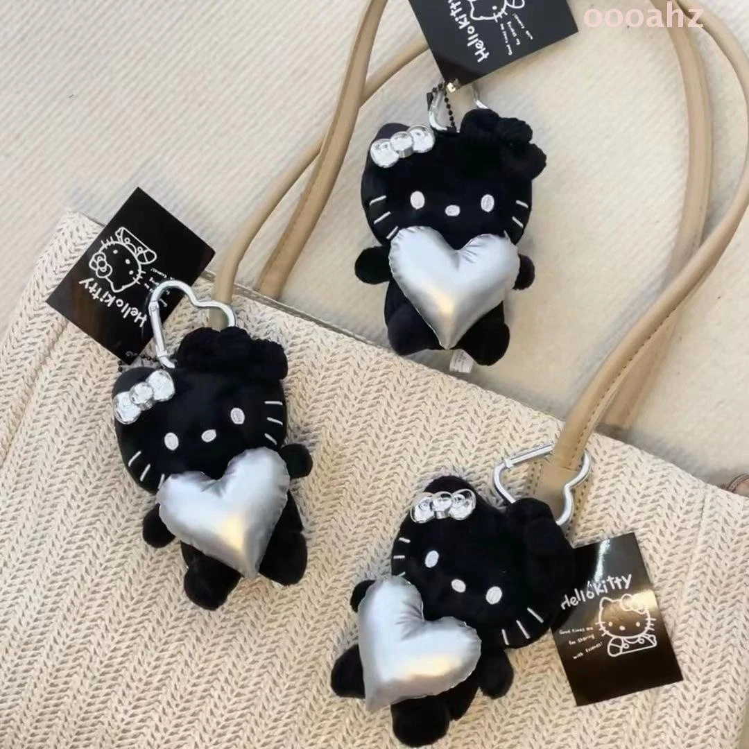 爱心气球黑色kitty包包挂件~很小只！可可爱爱嘟