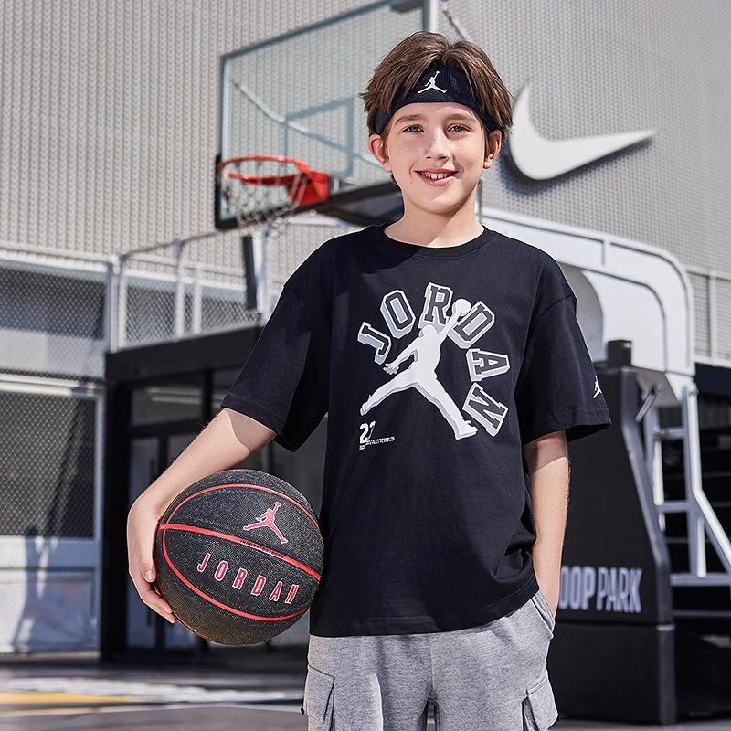 AIR JORDAN儿童夏季新品男童装圆领舒适短袖T恤JDB-TE-C704