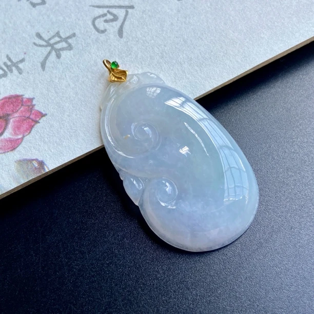 天然缅甸翡翠A货如意吊坠气质女士时尚挂坠