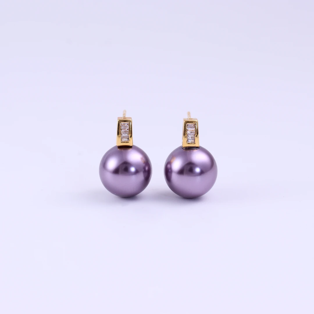 【魏来意】镀K金 紫气东来耳钉-11mm+