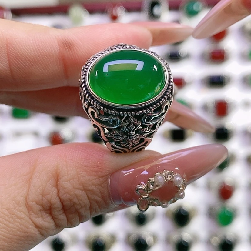 【闪购商品】银S925镶嵌戒指玛瑙/玉髓