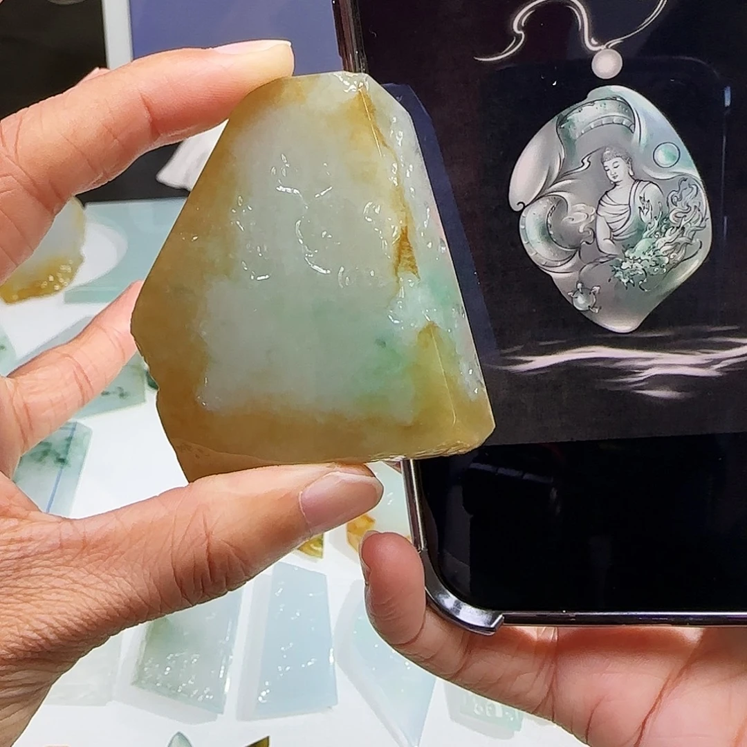 定制翡翠未镶嵌缅甸翡翠挂件