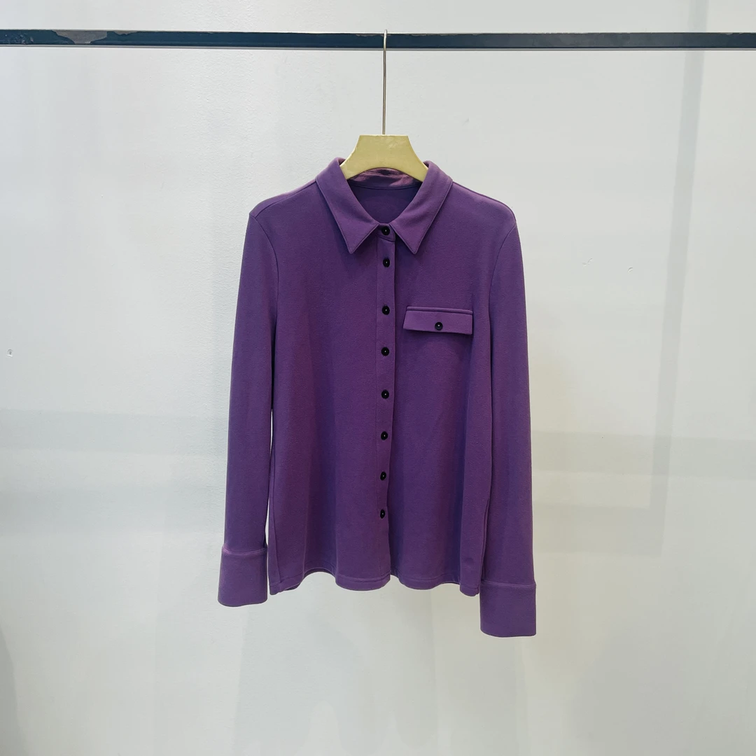 【麦丝】短款气质衬衫休闲百搭宽松显瘦翻领长袖上衣 OSY-91550