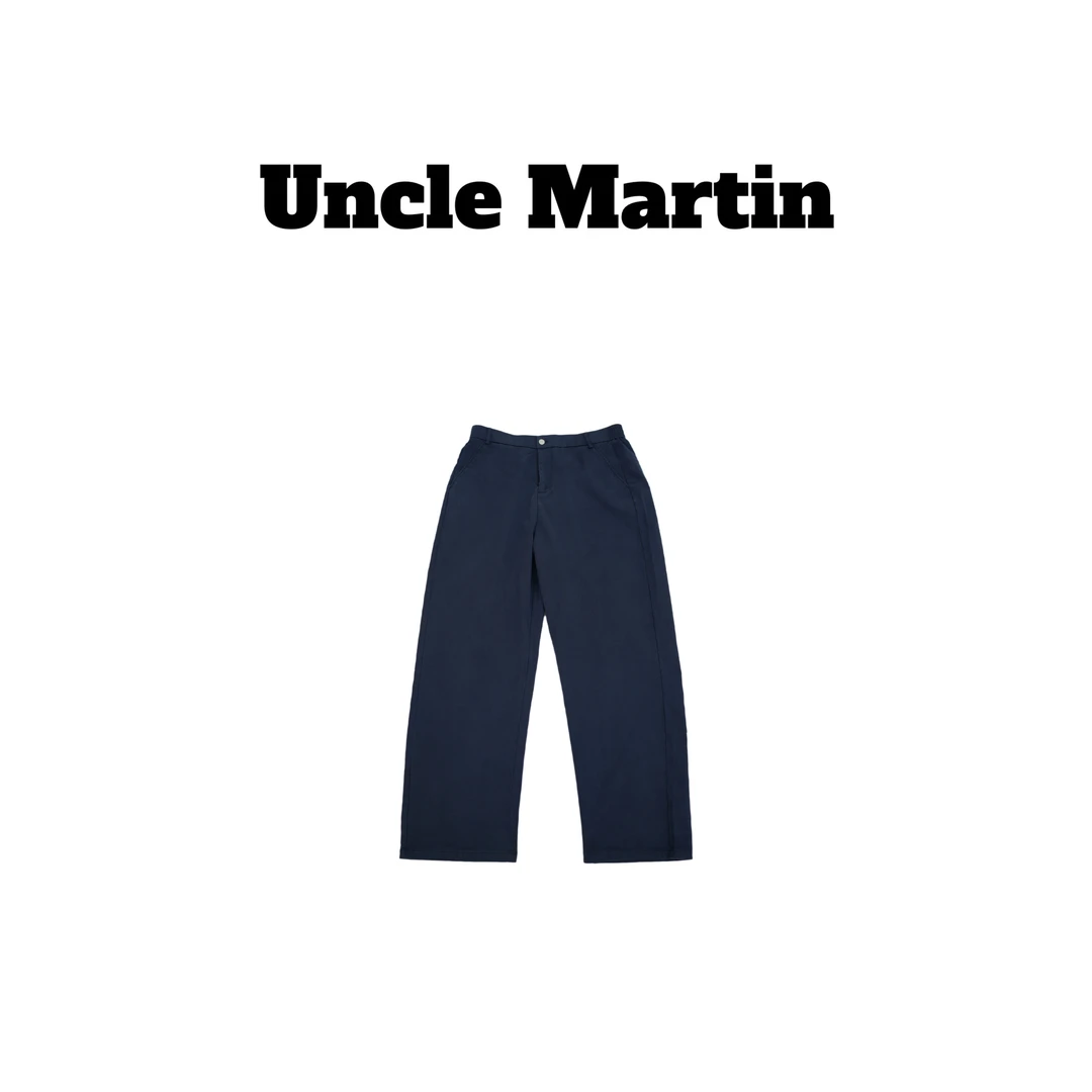 马丁叔叔25夏季新款天丝混纺直筒休闲阔腿裤-3裤子