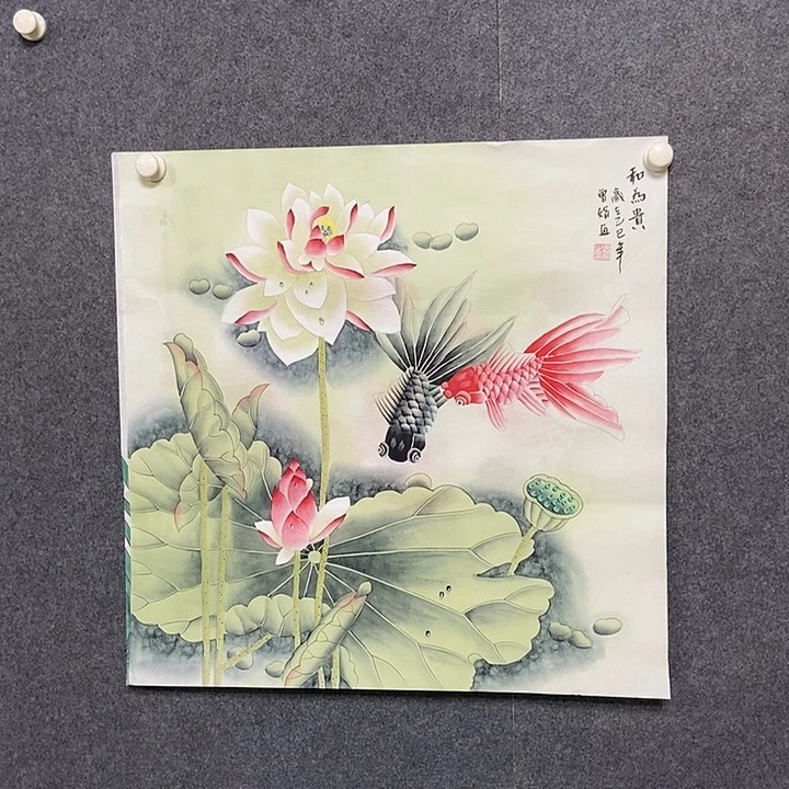 国画四尺斗方工笔一幅