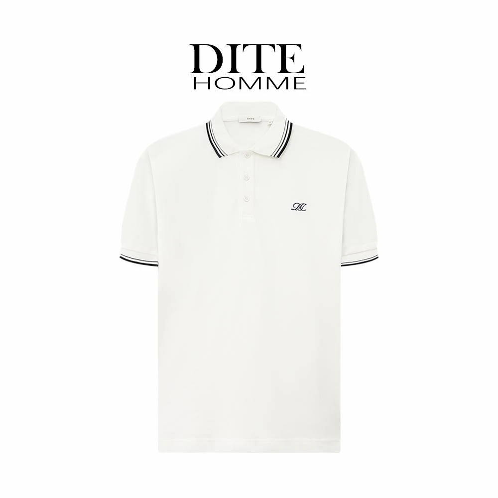 Dite迪特25春夏新款男士时尚休闲夏季刺绣logo经典商务翻领POLO衫