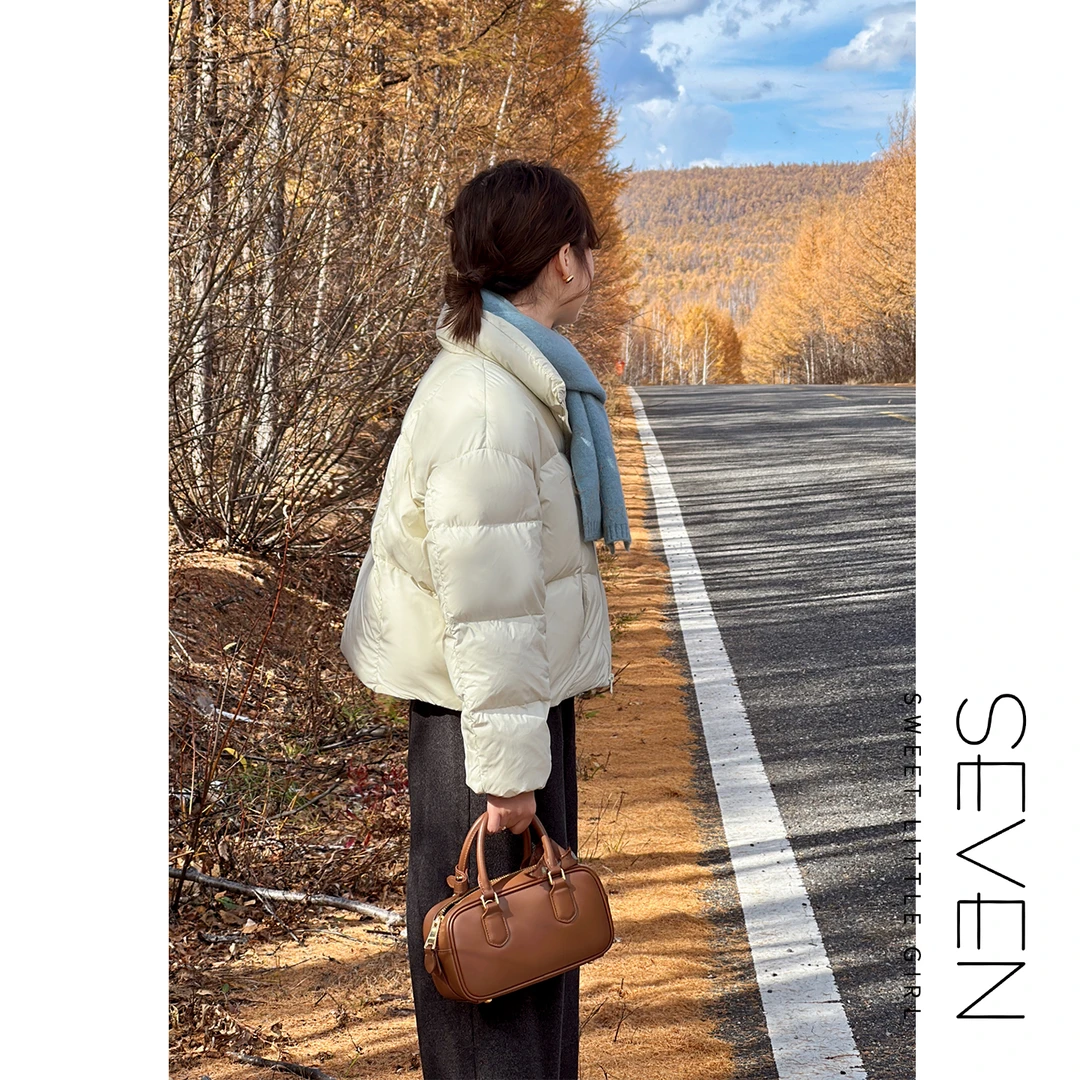 ⑦七七146小个子时尚90白鹅绒羽绒服女秋冬保暖面包服外套小美说