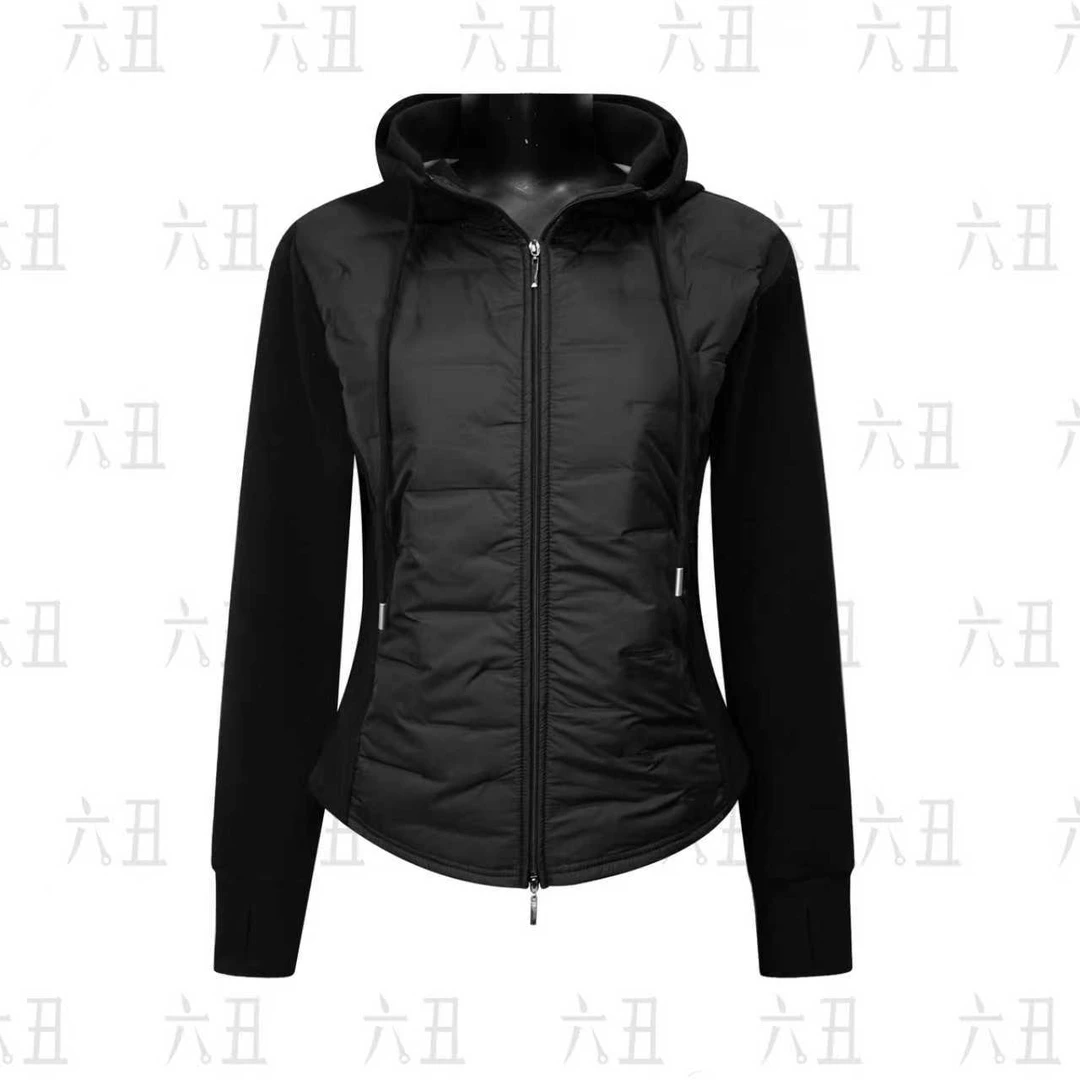 【六丑】新款时尚气质显瘦通勤抽绳拼接袖羽绒服（有帽）511YRF0143