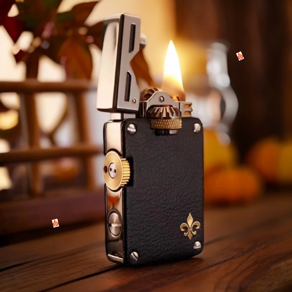 【雷邦专享优惠】高档煤油打火机双齿轮联动侧滑点火复古个性