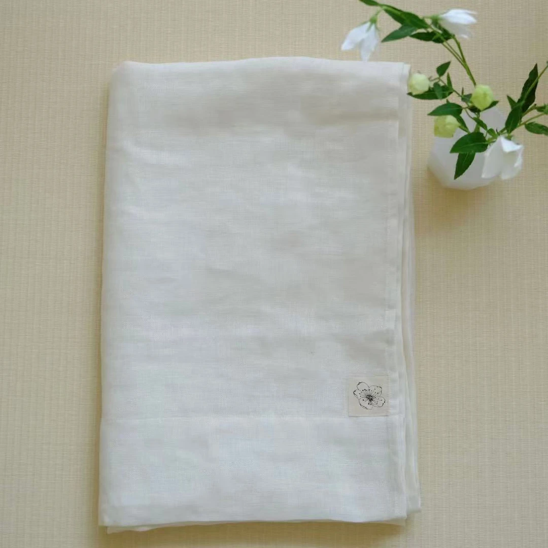 花间事白色亚麻双层隔断门帘1.21*1.8米