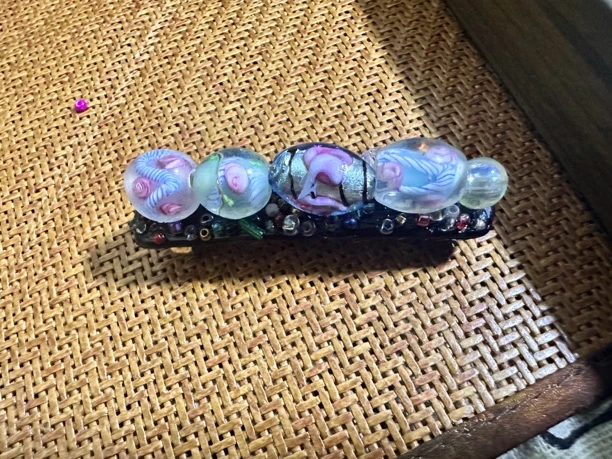 中古琉璃珠绝美发夹