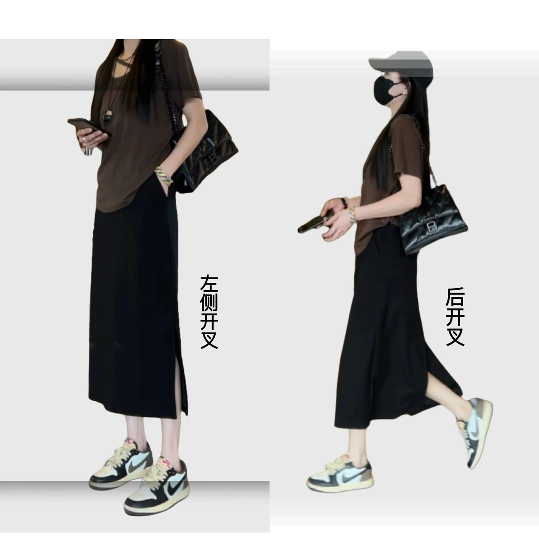2025夏款  经典百搭小黑裙 大肚子必备款（侧开叉&后开叉）