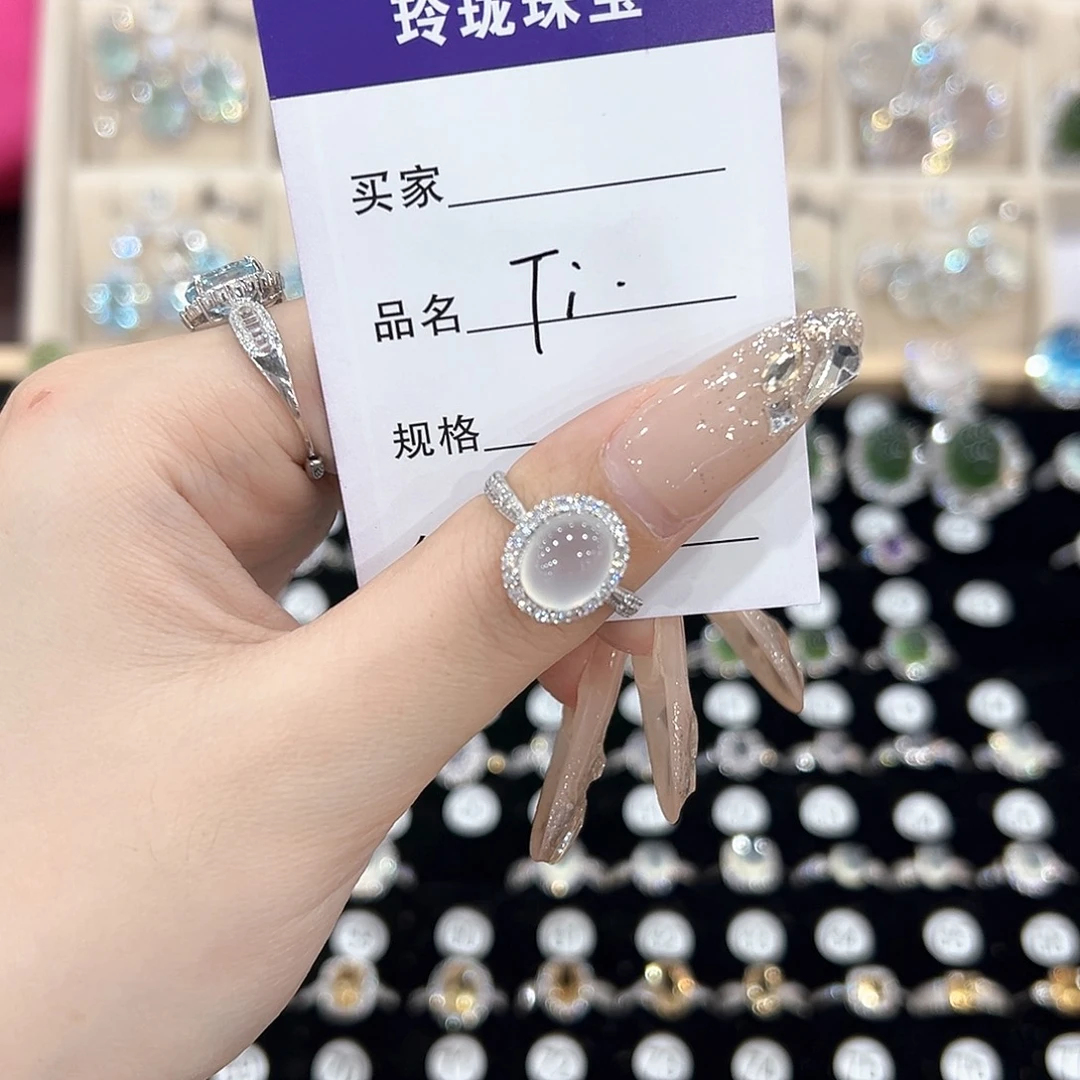 T***i紫晶戒指银S925镶嵌