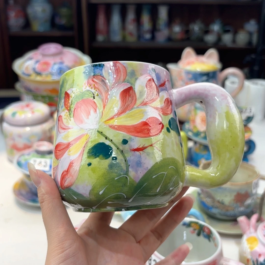 景德镇手绘高温釉下彩陶瓷茶具