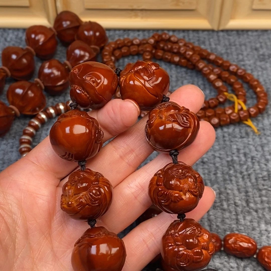 冬***哥橄榄核手串/手链光背财神