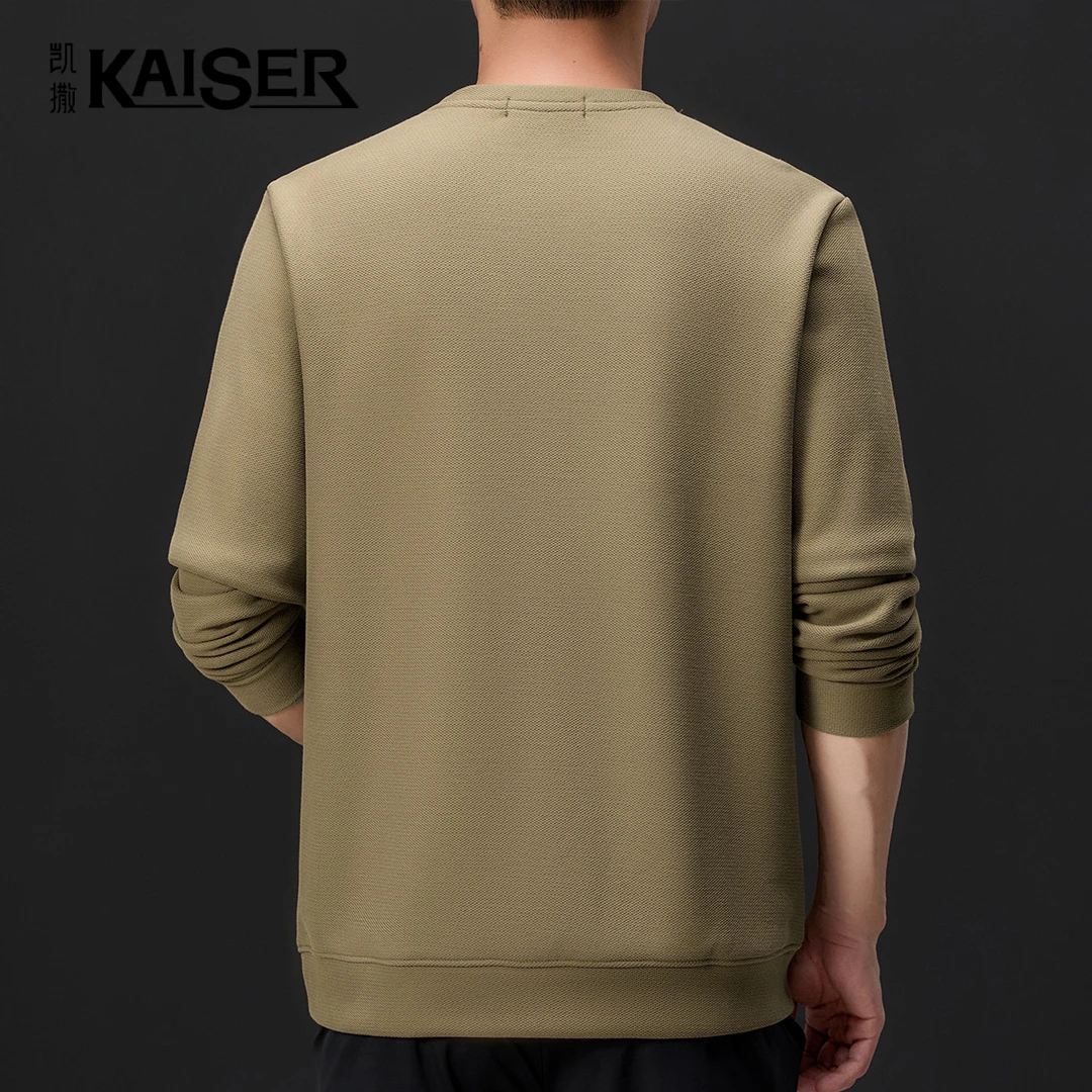 凯撒长袖t恤男士2025年新款纯色体恤打底上衣休闲圆领卫衣男