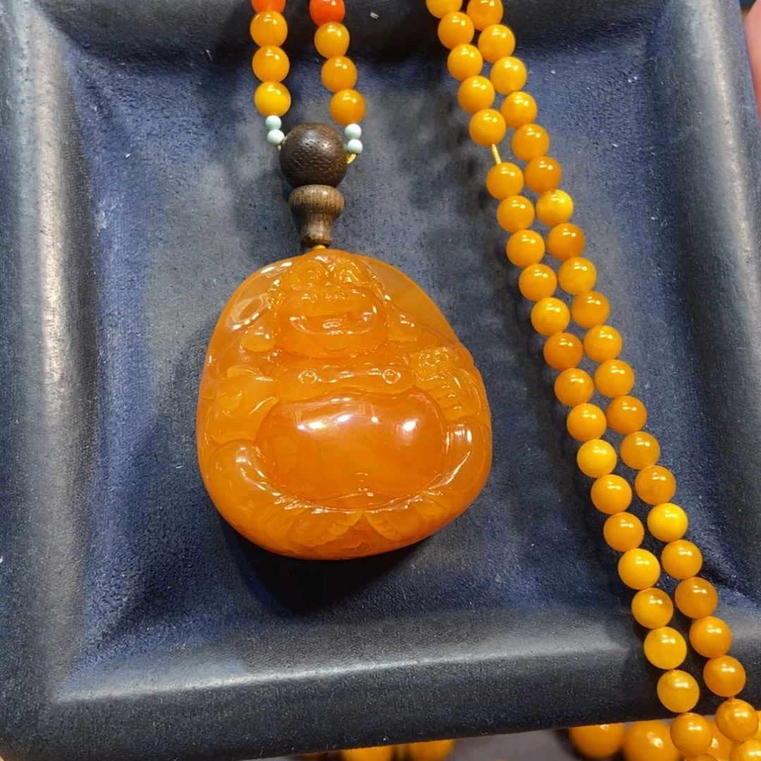 琥珀颈饰未镶嵌蜜蜡