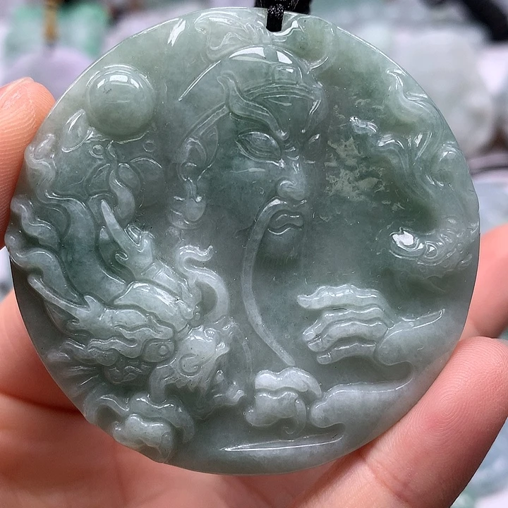 翡翠未镶嵌颈饰玉龙关二爷福利