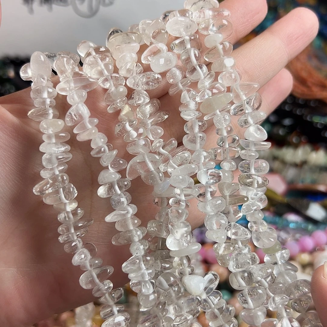 玛瑙/玉髓未镶嵌珠宝半成品s502 天然巴西白水晶随行