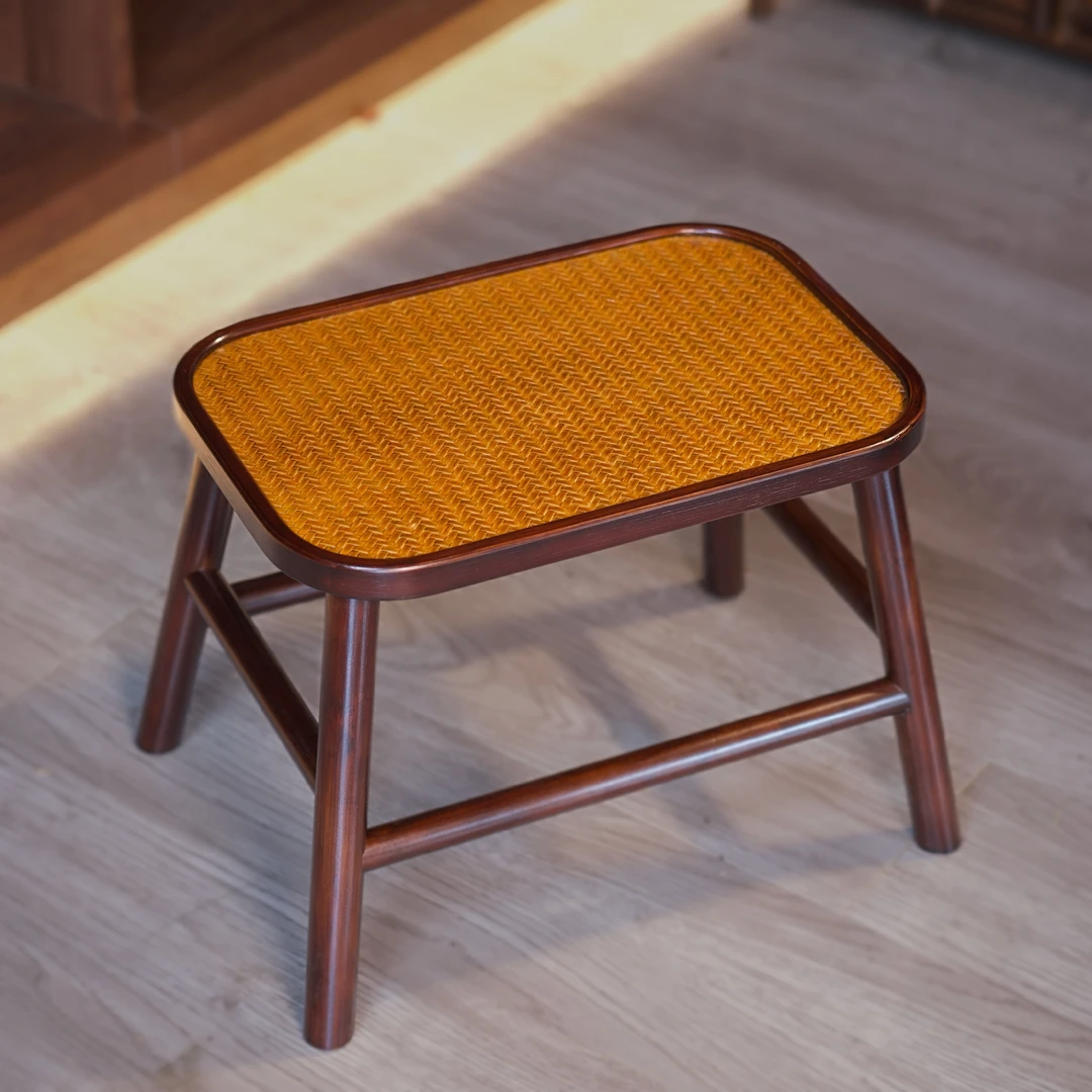 竹编椅子方凳子纯手工新中式茶会所餐凳卧室茶室凳子复古风