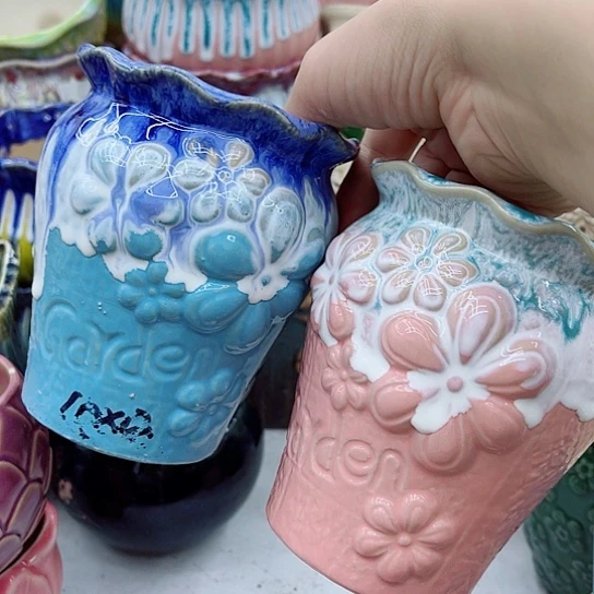 多肉绿植陶瓷花盆9.9包邮，有空