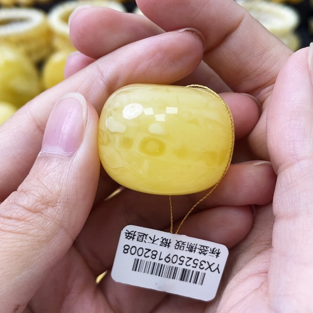 蜜蜡未镶嵌珠宝奇石墩子30mm