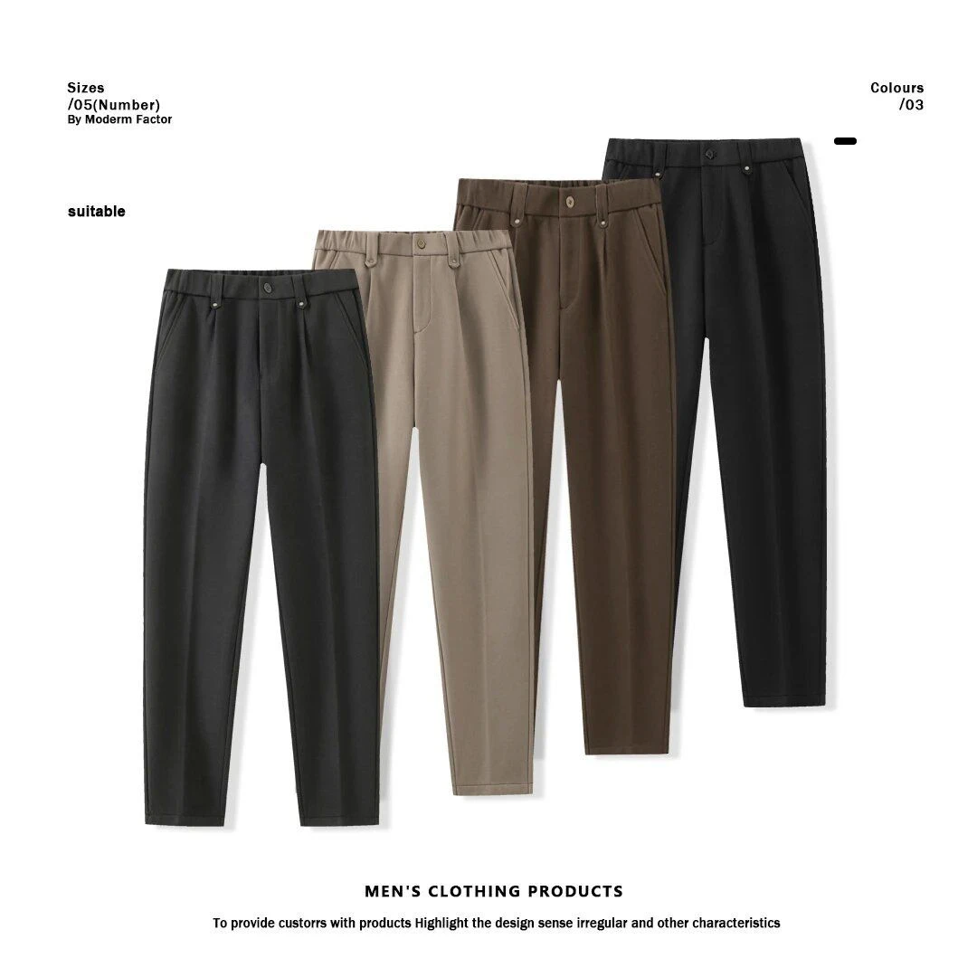 雄帮秋冬软糯抗皱轻奢西裤高端休闲裤男士商务休闲裤时尚加厚