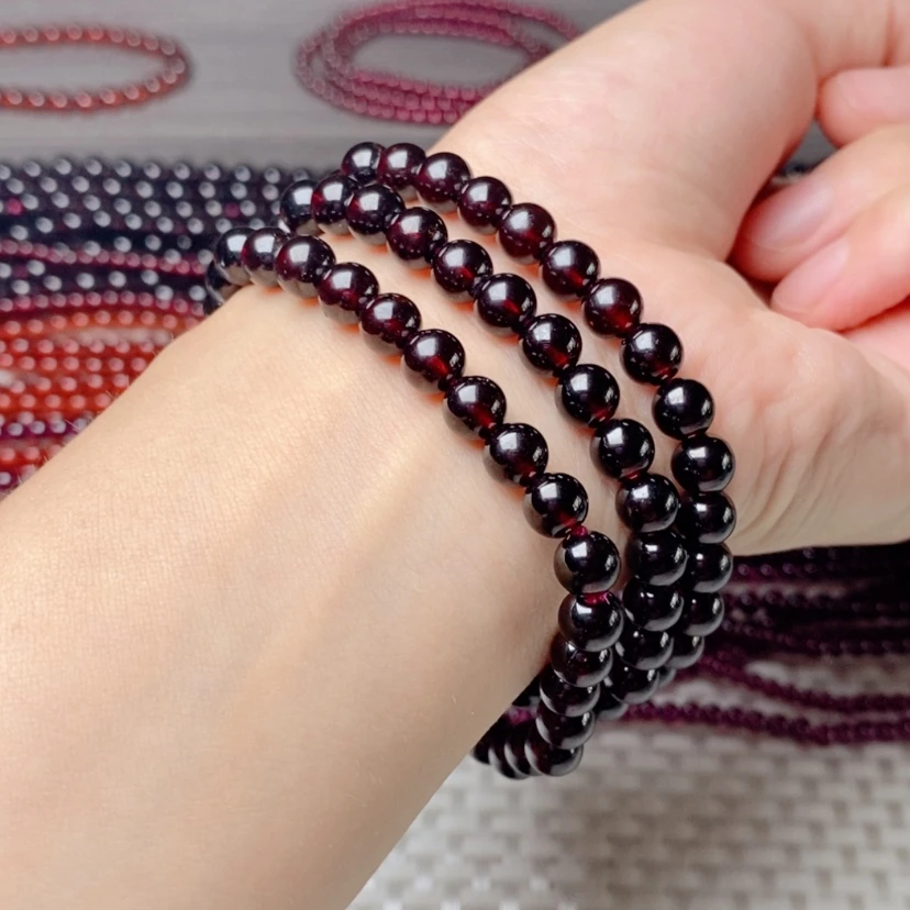 【闪购商品】手链未镶嵌石榴石卡6酒红色9A